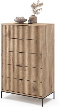 Комод Vicco Eliza Дуб Вікінг 76x120 см з 5 шухлядами