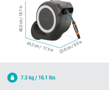 Gardena Wand-Schlauchbox RollUp S 15м: Шланг для поливу з автоматичним намотуванням, настінний монтаж, Gardena (18600-20)