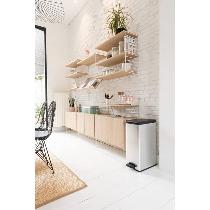 Смітник Curver Deco Slim 40 л, пластик, чорний/металік, 42x25x61 см
