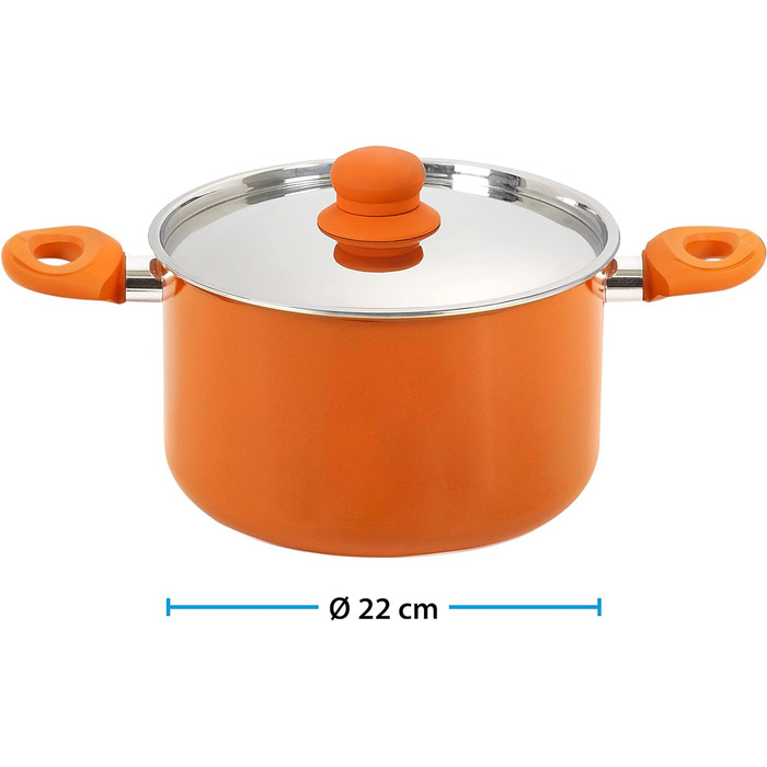 Набір каструль BRUNNER Mandarina, 9 предметів, антипригарне покриття