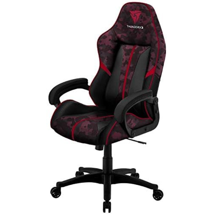 Ігрове крісло ThunderX3 BC1 CAMO червоне, ергономічне комп'ютерне крісло для геймерів, офісу, регульована спинка