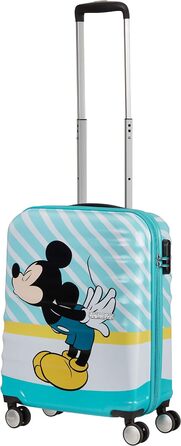 Дитяча валіза American Tourister Wavebreaker Disney Mickey Blue Kiss 55 см 36 л, багатобарвна, жорсткий чемодан на колесах, спінер для дітей