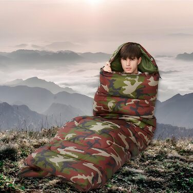 Зимовий спальний мішок Retoo для дорослих та дітей, Outdoor до 5°C, теплий та легкий кемпінговий спальник, 210 см