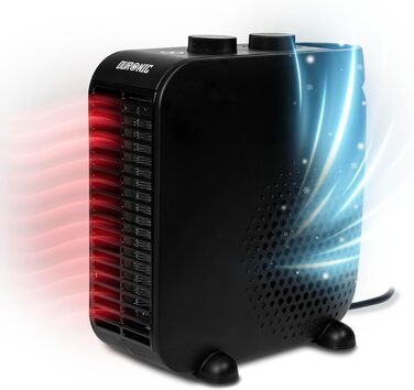 Електрообігрівач Duronic HV21 2000Вт з термостатом, енергозберігаючий, з захистом від перегріву, компактний та портативний, вертикальний і горизонтальний, для дому, офісу, спальні