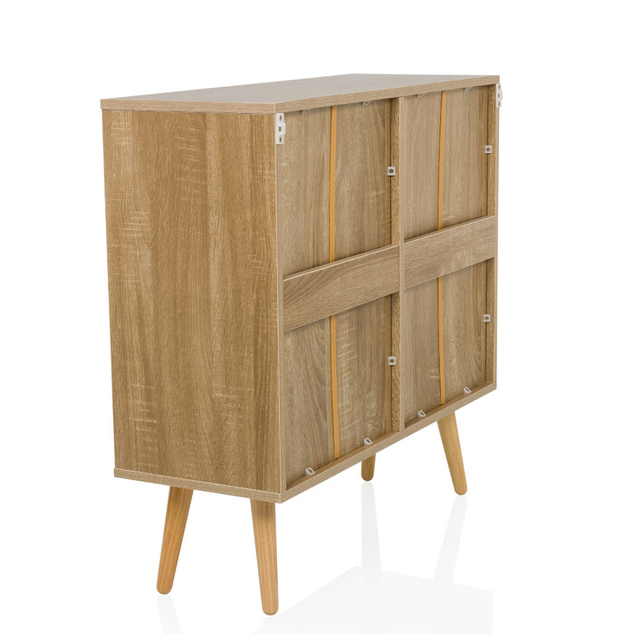 Сервант / комод STRYN 80x30x78 см 3 висувних ящика 1 дверцята світло-коричневий hjh LIVING