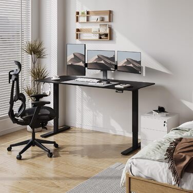 Електричний регульований стіл SANODESK 180x80 см, ергономічний комп'ютерний стіл для роботи стоячи й сидячи з пам'яттю, чорний