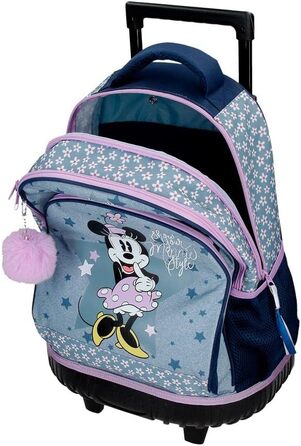 Дитячий рюкзак на колесах Disney Minnie Style, синій, 32x43x21 см, поліестер, 28,9 л