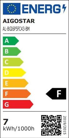 LED торшер Aigostar для вітальні та спальні, з Bluetooth Mesh G45 E27 6.5W лампою, димером, RGB та 2700K-6500K, з пультом, сумісний з Alexa