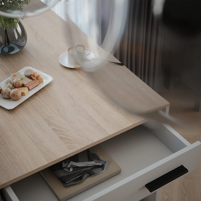 Барний комплект Vicco Repose Goldkraft Дуб/Антрацит 67x100 см з 2 барними стільцями, регульована стільниця - білий/Сонома