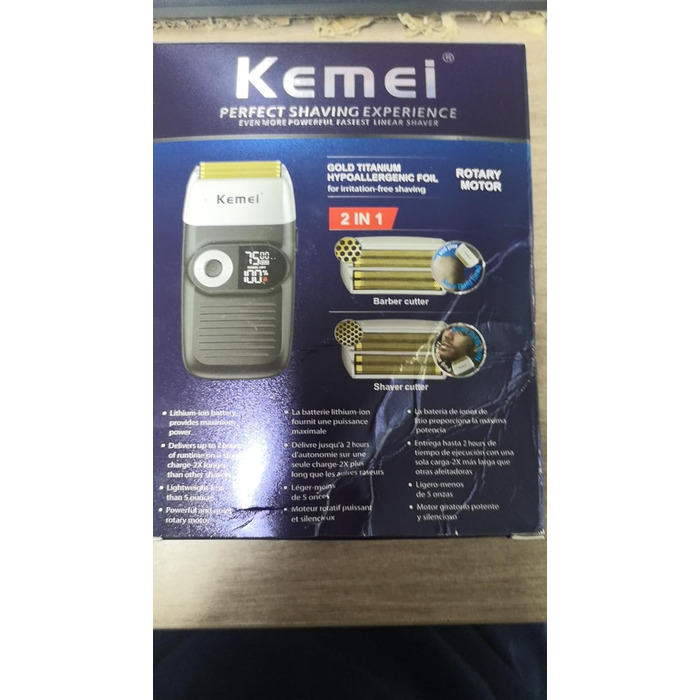 Електричний бритва Kemei для чоловіків, фольговий, для гоління наголо, бездротовий, з LED-дисплеєм, чорний – ідеальний подарунок на День батька