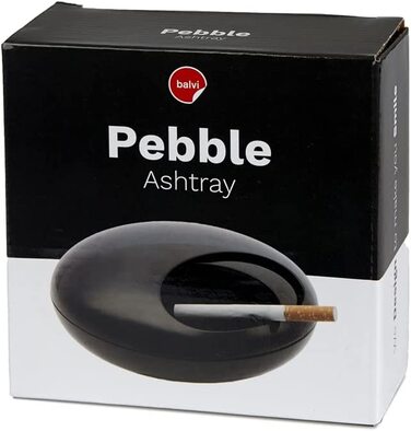 Преміум попільничка Balvi Pebble з кришкою, чорна