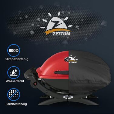 Водонепроникний захисний чохол Zettum для грилів Weber Q-серії (Q1000, Q2000, Q1200, Q1400, Q2200, Q2400), Heavy Duty PU, 81x43x88 см