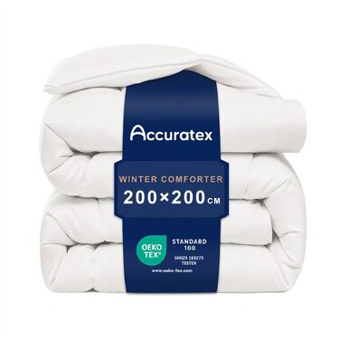 Зимова ковдра ACCURATEX 200x200 см, гіпоалергенна альтернатива пуху, щільність 450 г/м², тепла