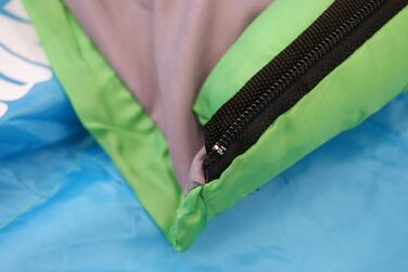 Дитячий спальний мішок EXPLORER JUNIOR 170x70x50 см мумія для кемпінгу, зелено-синій