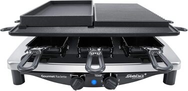 Мультигриль 3в1 Steba RC 4 plus deluxe: раклет, гриль та гарячий камінь, 1.5 кВт, нержавіюча сталь/чорний