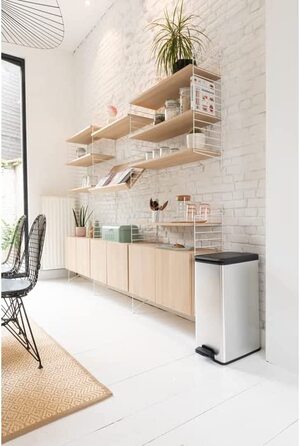 Смітник Curver Deco Slim 40 л, пластик, чорний/металік, 42x25x61 см
