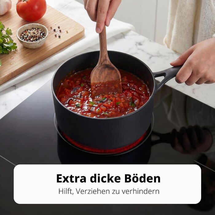 Набір сковорідок KitchenAid Classic для індукційних плит (20, 24, 28 см), керамічне антипригарне покриття без PFAS, посудомийна машина та духовка, чорний