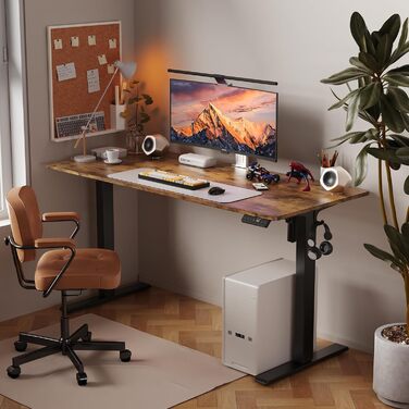 Регульований стіл WALKINGDESK для дому та офісу: електричний, з пам'яттю, 140x60 см, рустикальний коричневий