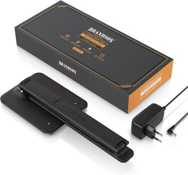 Настільна лампа Brandson LED з димером, 3 кольори світла, 5 рівнів яскравості, USB зарядка, шкіряний дизайн, захист для очей, денне світло