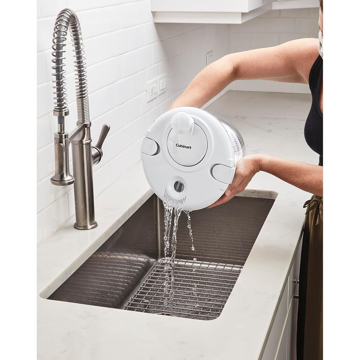 Салатниця-сушарка Cuisinart CTG-00-SAS велика 5л, біла - для миття, віджимання та сушіння салату, фруктів та овочів