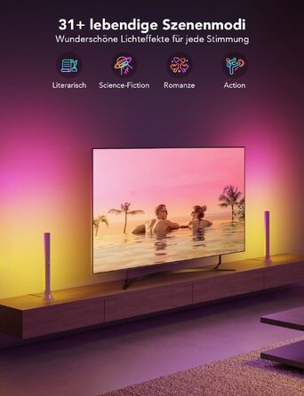 Світлодіодні RGBIC LED-панелі для підсвічування телевізора Govee (45-70 дюймів), чорні