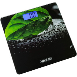 Електронна вага для ванної Mesko MS8149, скляна платформа, LCD-дисплей, до 150 кг, автоматичне вимкнення, висока точність