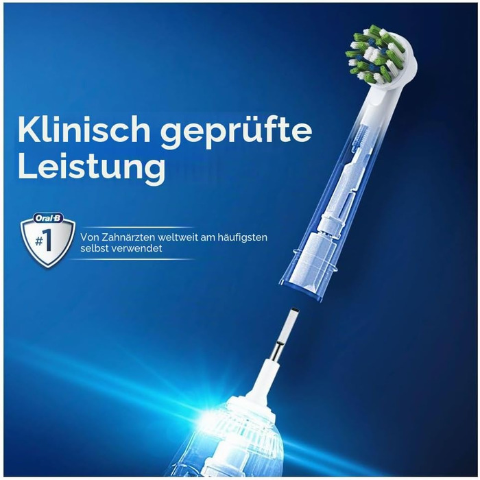 Смінні насадки для електричної зубної щітки Oral-B CrossAction, 12 шт, для комплексного очищення ротової порожнини з CleanMaximiser, білий колір