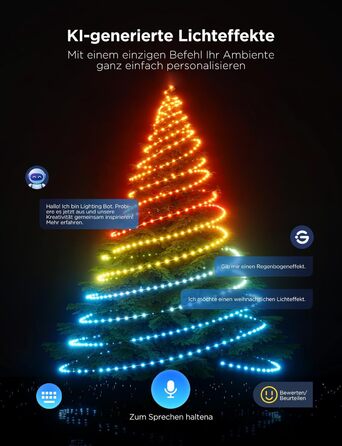 Govee Різдвяні гірлянди 20 м, RGBWIC, 200 LED для вулиці та дому, водонепроникні, з Alexa, зелений кабель