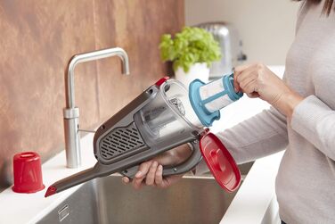 Акумуляторний ручний пилосос BLACK+DECKER 12V, безмішковий, циклонний, з довгою та висувною щілинною насадкою, зарядна станція