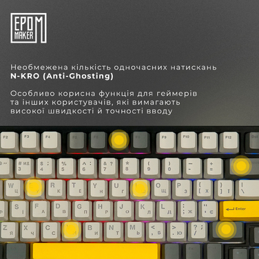 Клавіатура механічна бездротова EPOMAKER AK820 Pro Gift Switch Black (AK820-PRO-B-G)