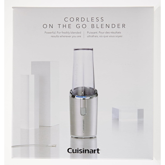 Портативний блендер Cuisinart 450 мл, акумуляторний, USB, для смузі, льоду, фрапе, молочних коктейлів, BPA-free Tritan, з кришкою та стаціонарною підставкою