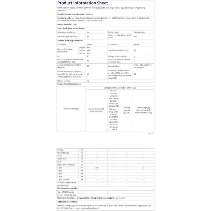 Автомобільний компресорний холодильник AAOBOSI 50л з Wi-Fi, 12/24V та 220V, охолодження до -20°C для авто, вантажівок, кемпінгу, з двома зонами