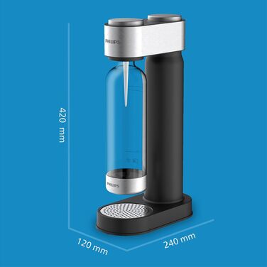 Сифон для газування води Philips GoZero ADD4902BK/10, пластиковий, 1 л, чорний