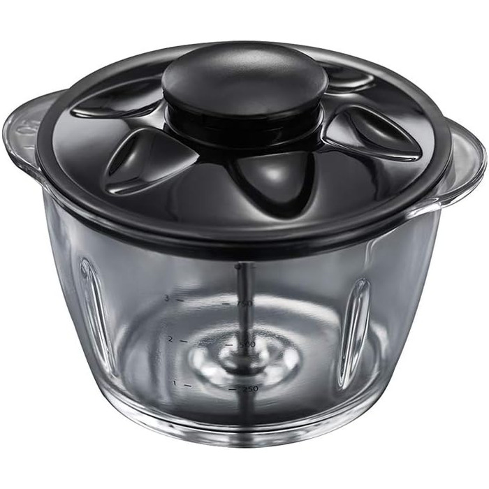 Подрібнювач овочів та фруктів Russell Hobbs Zerkleinerer Mini електричний (500 мл, чорний). Подрібнювач для м'яса, мультиподрібнювач з скляною ємністю та кришкою для зберігання