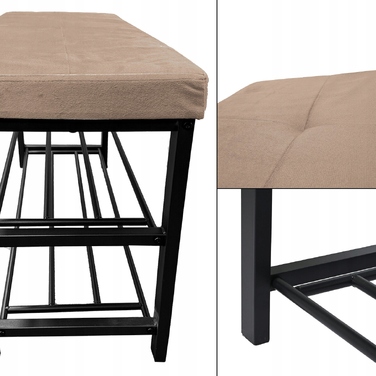 Оббита лавка Kontrasto 79 x 50 x 32 см, коричнева