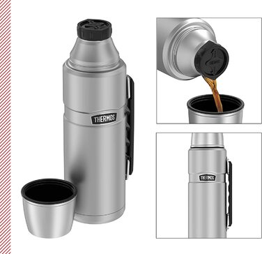 Термос Thermos Stainless King 1,2 л з ручкою, матова нержавіюча сталь