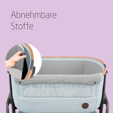 Ліжечко-колиска Maxi-Cosi Iora для новонароджених, складне, 0-6 місяців, до 9 кг, 4 рівні нахилу, 5 рівнів висоти, легке переміщення, зручний матрац, великий кошик, портативне, сірий Essential Grey