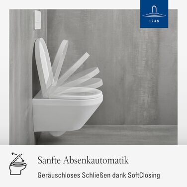 Сидіння для унітаза Villeroy & Boch Architectura D-подібне, біле глянцеве, з мікроліфтом (SoftClose), знімне, термостійкий дуропласт, оригінальна запчастина 98M9C101