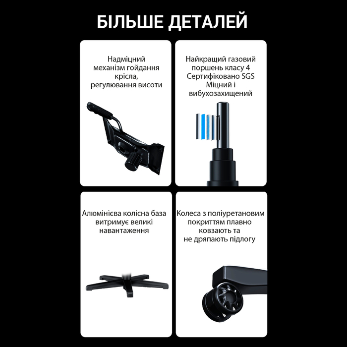 Крісло ігрове Anda Seat Phantom 3 Pro Black Fabric Size L