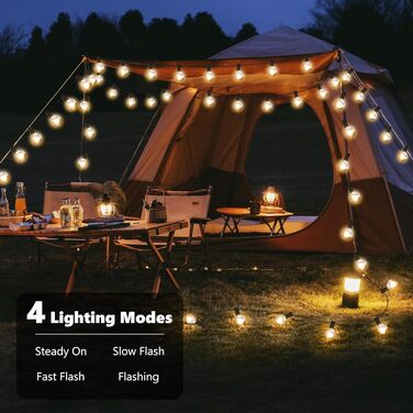 Сонячна гірлянда Joomer 7.5м LED для вулиці, 8 режимів, тепле біле світло, мотузка, 25 лампочок, для саду, балкону, весілля