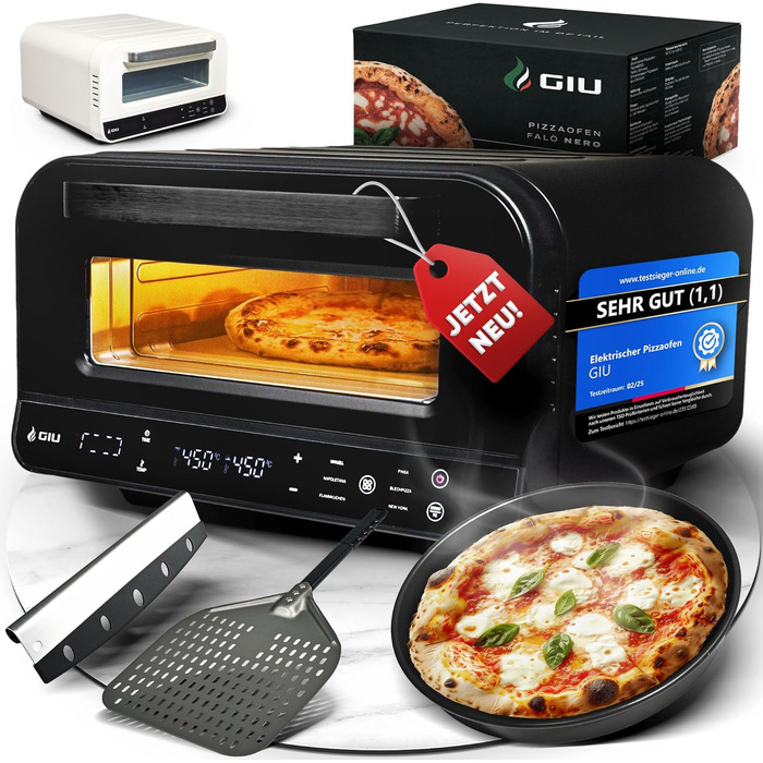 Електрична піч для піци GIU Nero Pizzaiolo Set — професійна піч для неаполітанської піци з FusionHeat-Tech (до 400°C)
