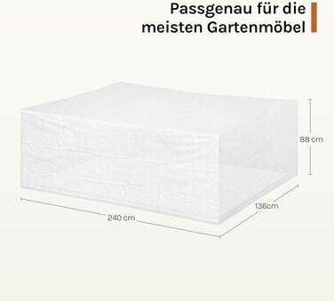 Чохол захисний для садових меблів WOLTU 242x162x100 см, PE, UV-стійкий, водонепроникний, зимовий, прозорий