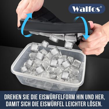 Контейнер для морозива Walfos® 1.5л, 2 шт. + форма для льоду (24 комірки) – багаторазовий, силіконовий, для дому