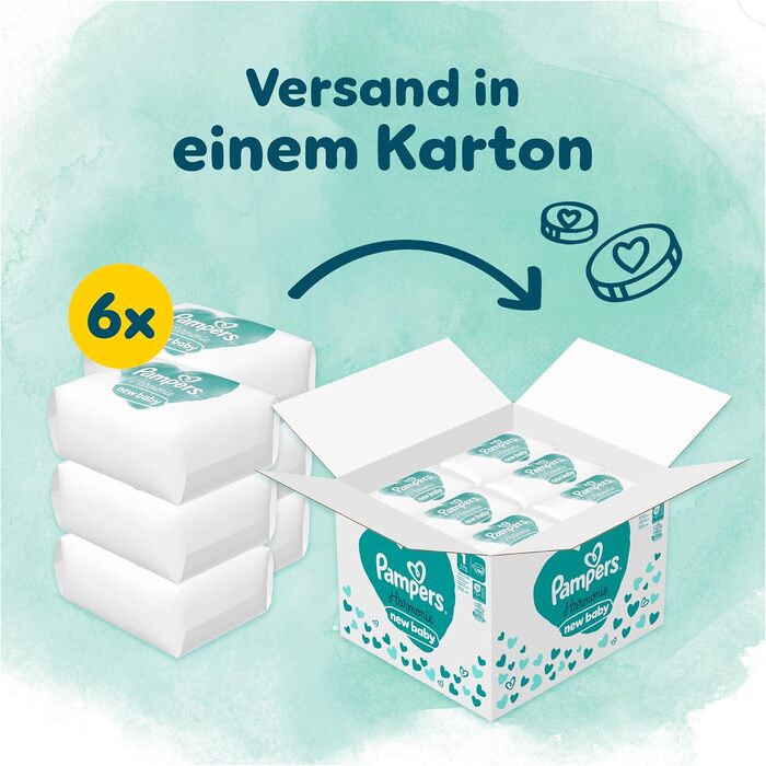 Дитячі підгузки Pampers Harmonie розмір 1 (2-5 кг), гіпоалергенні, на рослинній основі, 180 шт