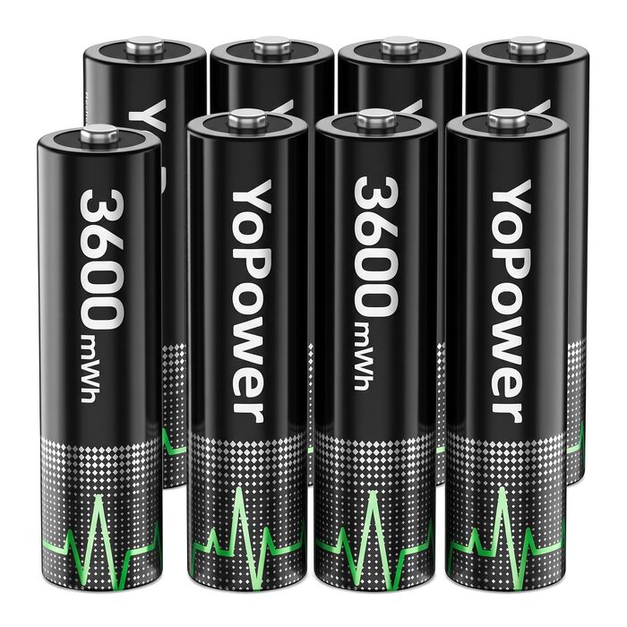 Набір з 8 акумуляторів AA 1.5V Lithium та зарядним пристроєм, 3600mWh