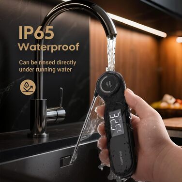 Цифровий термометр для м'яса та гриля Inkbird IHT-21K, швидке зчитування за 0,5 сек, водонепроникний LCD-дисплей IP65 для кухні, BBQ та випікання
