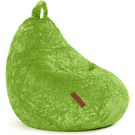Плюшевий мішок-крісло Green Bean 45x45x60 см, 120 л, зелений, наповнювач EPS, для дому, м'який, знімний чохол, праний