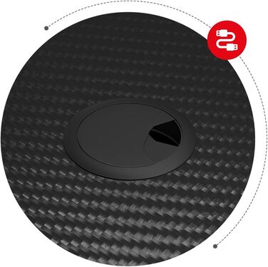 Геймерський стіл Huzaro Hero 1.4 Black 100x50 см, сталевий каркас, карбонова стільниця, отвори для кабелів, для дому та офісу, чорний