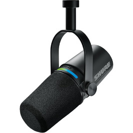 Мікрофон Shure MV7i Smart Podcast з вбудованим аудіоінтерфейсом, комплект для подкастингу, 2-канальний, Dual-XLR для мікрофонів або інструментів, USB-C підключення до ПК/телефону