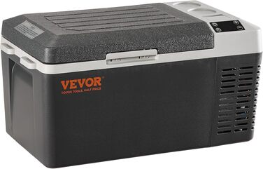 Автомобільний компресорний холодильник VEVOR 53 л, портативний електричний морозильник 2 в 1 з подвійною зоною, 12/24В, 60 Вт, колісний кемпінговий холодильник для авто, вантажівок та човнів, сірий